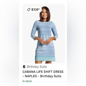 Cabana Life Women's Oceanfront Shift Dress with UPF 50+ Sun Protection, size L